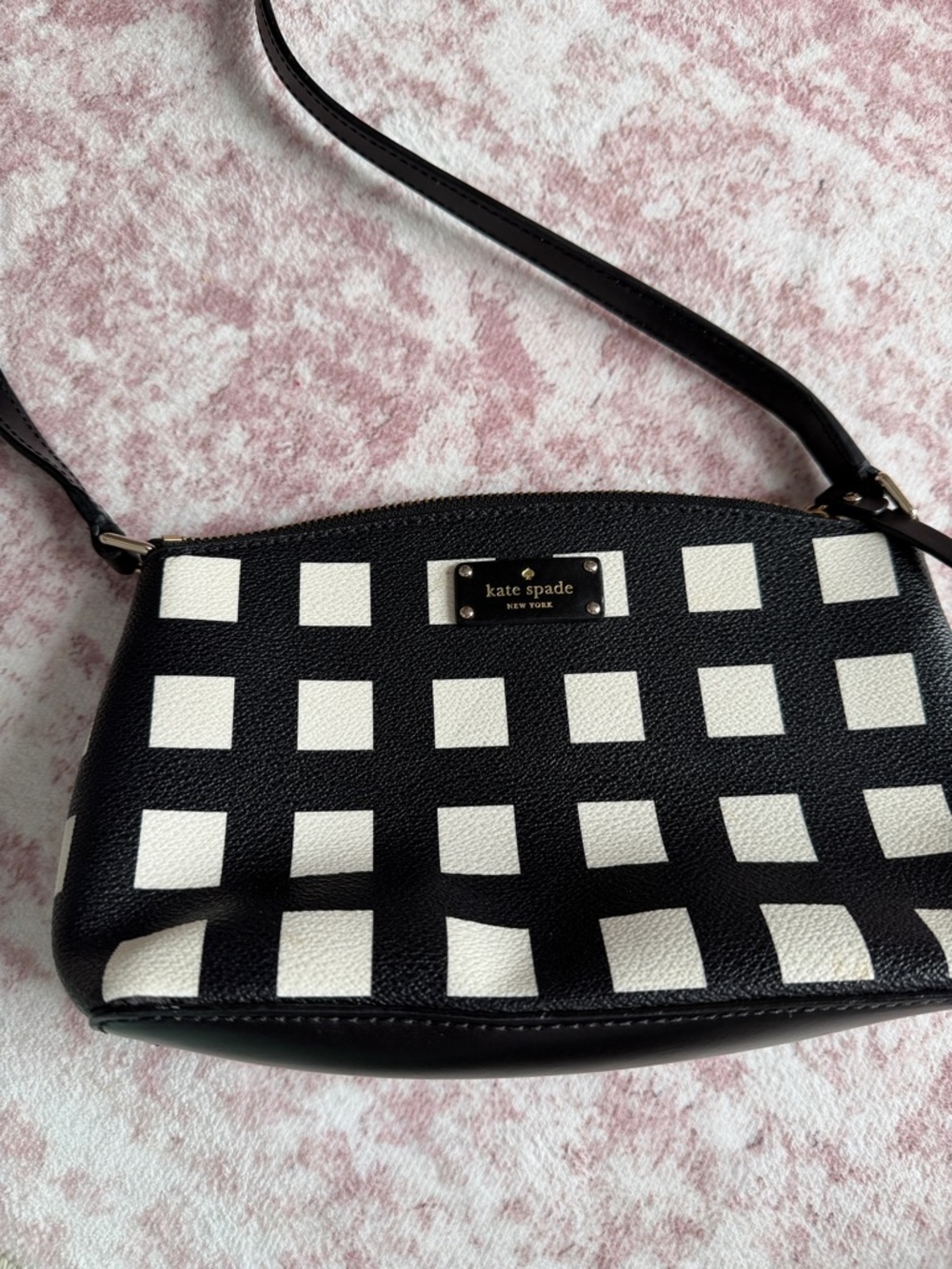 kate spade Black & White Checker Crossbody